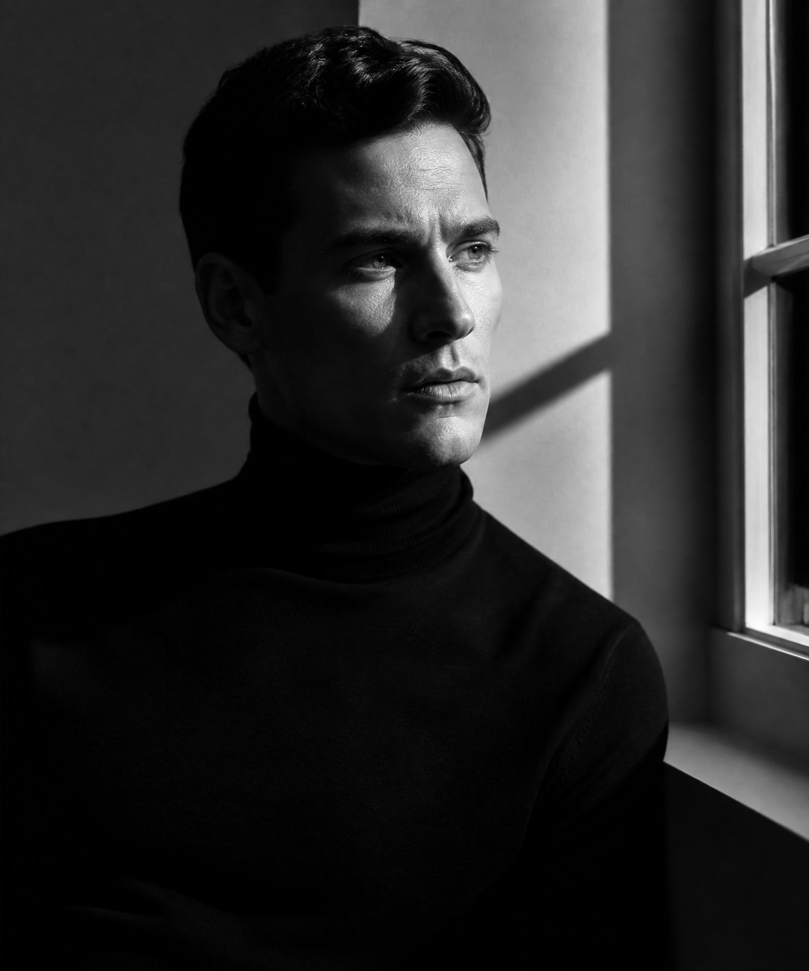 Portrait of a man in a black turtleneck